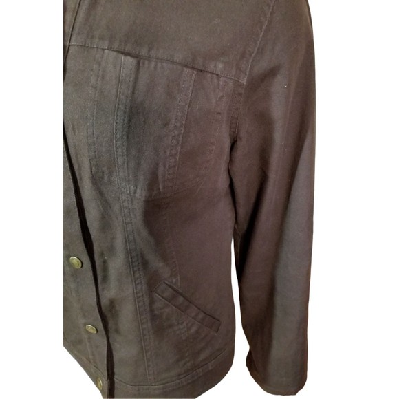 Christopher Banks Womens Roll Tab Long Sleeve Brown Button Up Jacket Sz Small - Picture 3 of 13